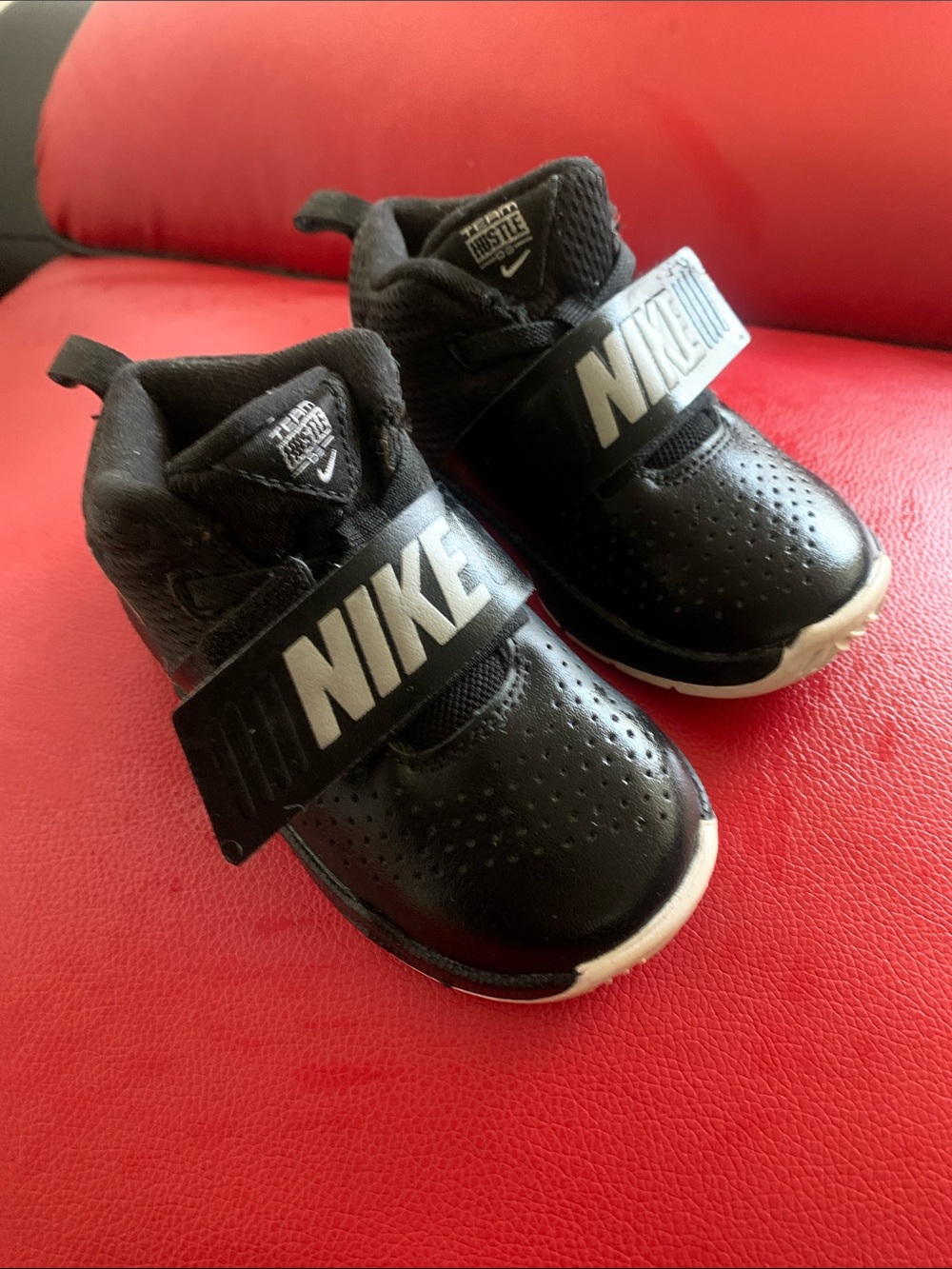 Nike Black and White Toddler Hook-and-Loop Sneakers
